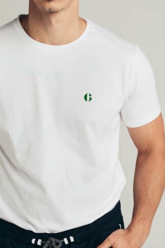 Bela majica sa zelenim logom