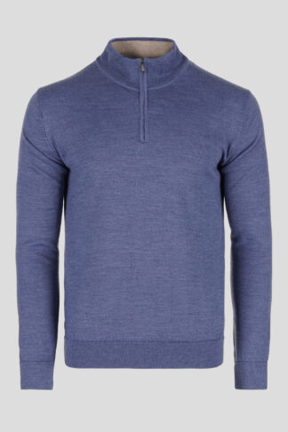 Plavi half zip džemper merino vuna 130B