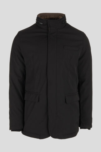 Crna jakna sa skrivenom kapuljačom 633B