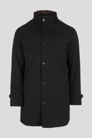 Crna duga jakna sa skrivenom kapuljačom 633D