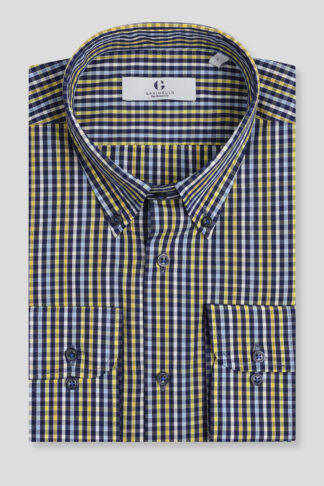 Teget žuta karirana BD košulja regular slim fit 705U