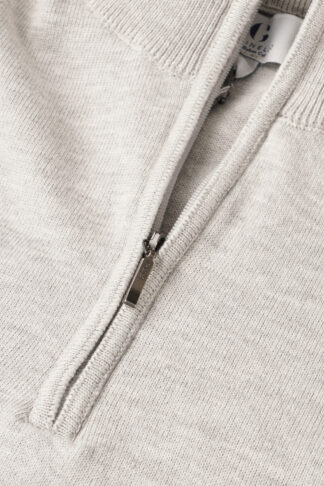 Sivi half zip pamučni džemper 130D