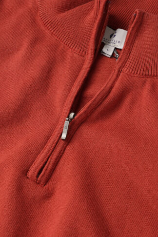 Narandžasti half zip pamučni džemper 130C