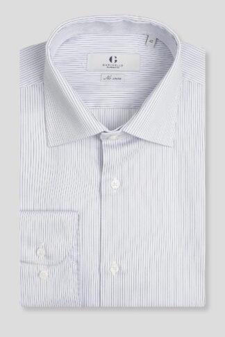 No iron plava prugasta košulja classic fit (740H)