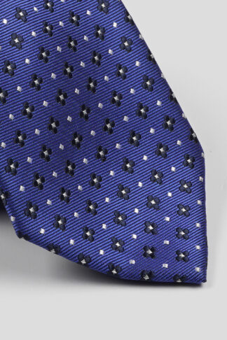 Plava kravata sa teget belim detaljima