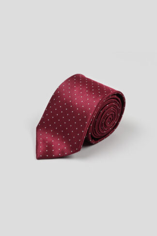 Crvena kravata sa belim detaljima