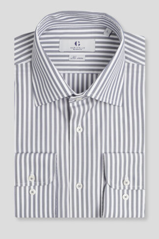 No iron košulja na sivo bele pruge regular slim fit (709J)