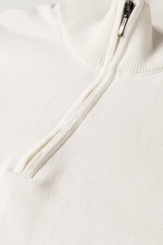 Beli half zip pamučni džemper 130E
