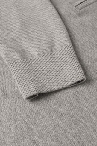 Sivi half zip pamučni džemper 130F