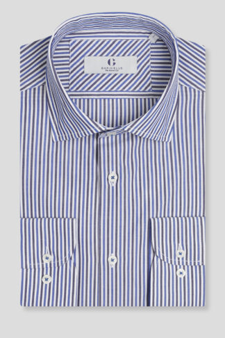Belo teget plava prugasta košulja slim fit (753N)
