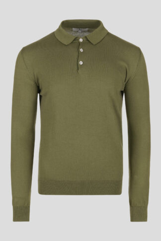 Zeleni lagani pamučni džemper sa kragnom 131B