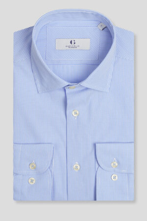 Svetloplava karirana košulja slim fit 753O