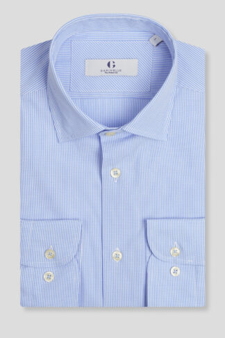 Svetloplava karirana košulja slim fit 753O