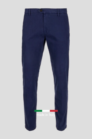 Plave pantalone od twill pamuka slim kroja