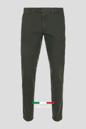 Zelene pantalone od twill pamuka slim kroja