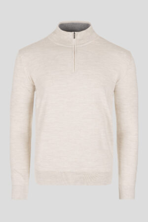Bež half zip džemper merino vuna 130K