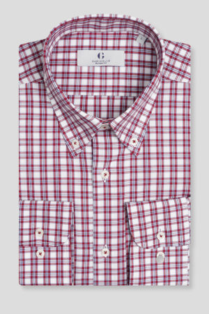 Crveno teget bela karirana košulja regular slim fit 705R