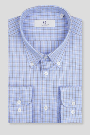 Plavo teget karirana BD košulja regular slim fit 773A