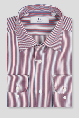 Teget crvena prugasta košulja slim fit 761F