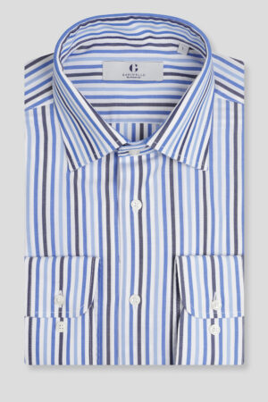 Plava teget prugasta košulja slim fit 761G