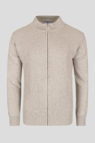 Bež rebrasti zip džemper 127B