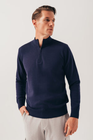 Teget lagani half zip džemper 130M