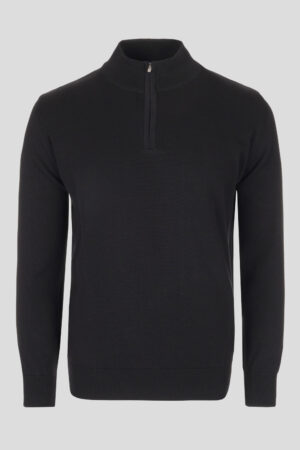 Crni lagani half zip džemper 130M