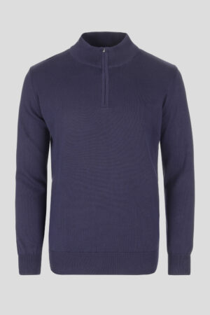 Teget half zip pamučni džemper 126F