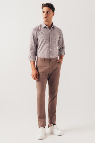 Braon plava karirana košulja classic fit 764G