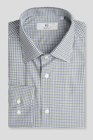 Plavo zelena karirana košulja classic fit 764G