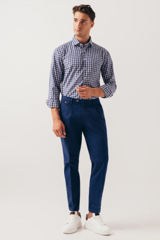 Plavo bela karirana košulja sa soft kragnom (783C)