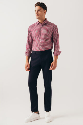 Teget crvena karirana košulja sa soft kragnom (783C)