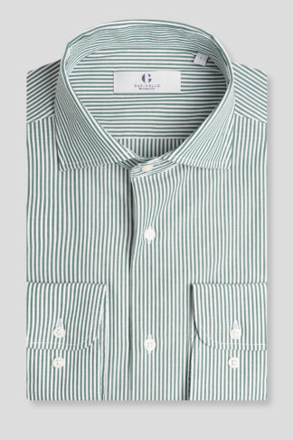 Zelena prugasta košulja sa francuskom kragnom (784A)