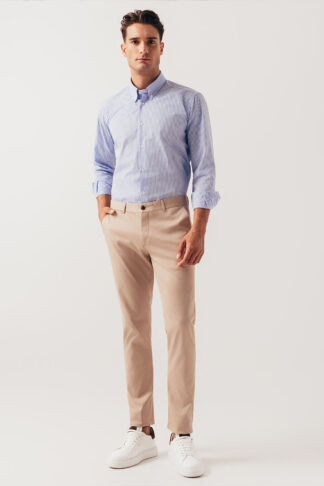 Svetloplava karirana BD košulja regular slim fit (782A)