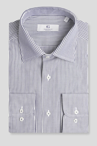 Teget prugasta košulja slim fit (761I)