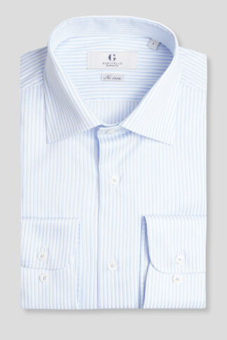 Svetloplava No iron košulja sa duplim prugama slim fit (761I)