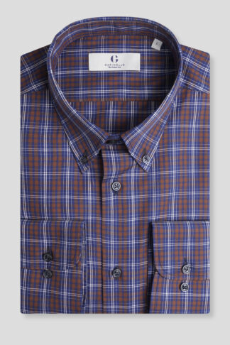 Braon karirana BD košulja regular slim fit (782B)