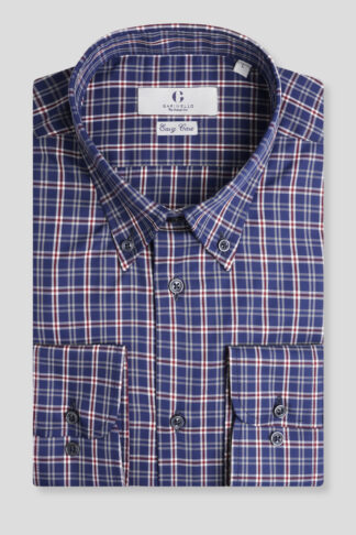 Teget-bordo karirana BD košulja regular slim fit (782B)