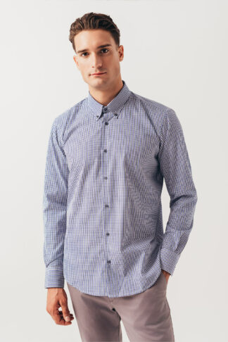 Teget-bela karirana BD košulja regular slim fit (782A)