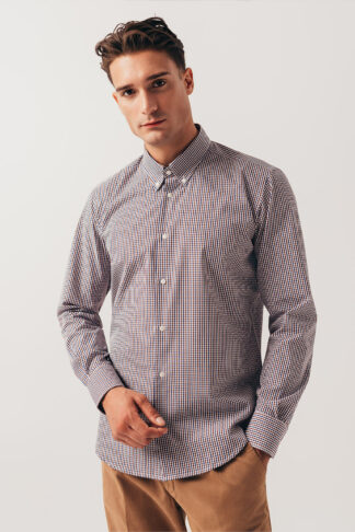 Braon-teget karirana BD košulja regular slim fit (782A)