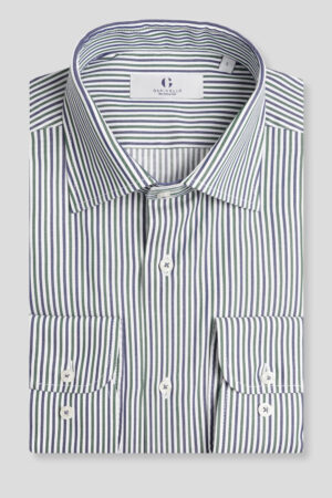 Teget-zelena prugasta košulja slim fit (761J)