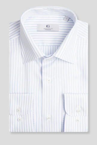 Svetloplava-bela prugasta košulja slim fit (761J)