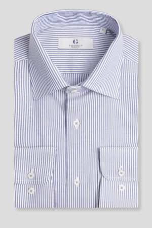 Teget-bela prugasta košulja slim fit (761J)