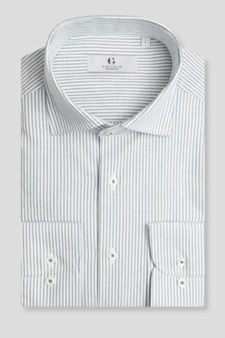 Zelena prugasta košulja sa soft kragnom (783D)