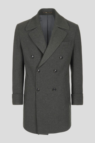 Zeleni vuneni kaput na dvoredno kopčanje 170A