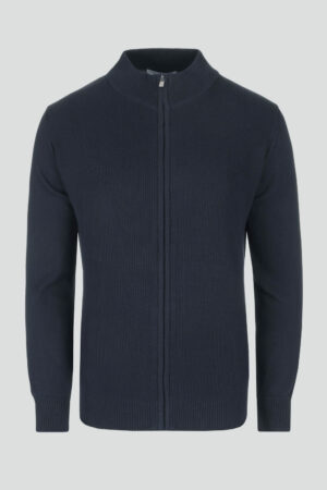 Plavi rebrasti zip džemper 127B
