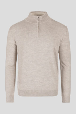 Bež half zip džemper merino vuna 130K