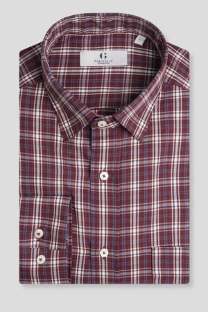 Bordo karirana comfort košulja 720A