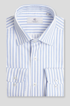 Bela košulja sa plavim prugama slim fit (761L)