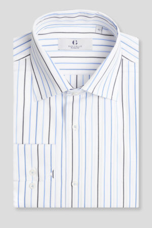 Teget plava prugasta košulja classic fit (764H)